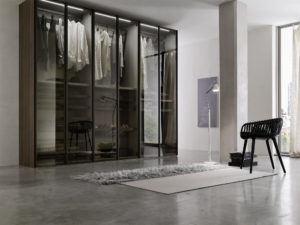 cabine armadio in vetro a muro con led