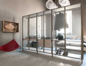 cabine armadio in vetro separè con cassetti
