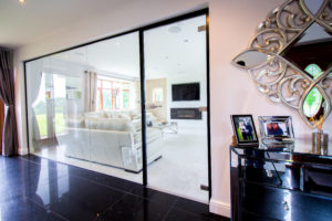 pareti in vetro parziale