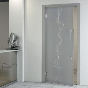 porte in vetro singola a battente satinata
