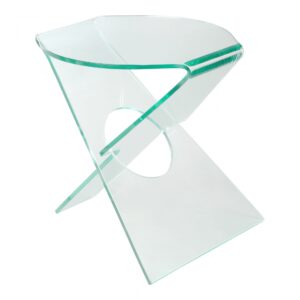 tavolo in vetro base incrociata