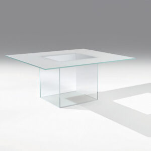 tavolo in vetro forato