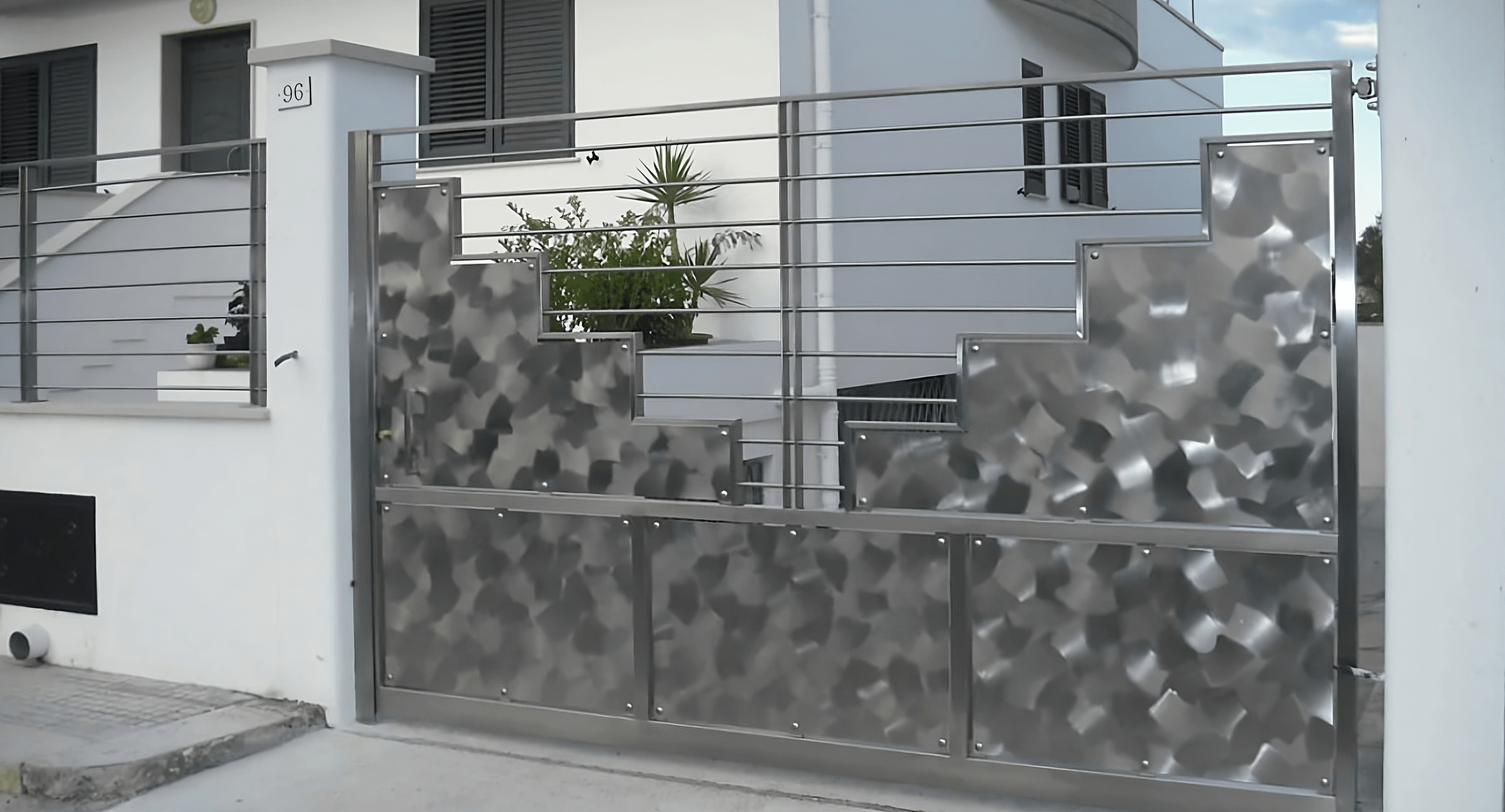 Cancello Da Giardino In Acciaio Zincato - 415x250cm, Argento, VidaXL - Foto 8